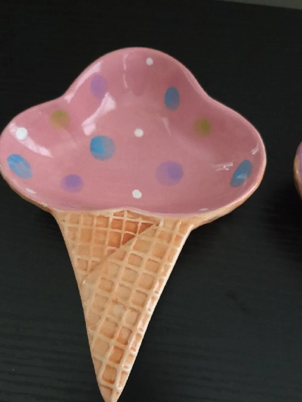 Vintage Ice Cream Cone Ceramic Small Dishes/Trinket Dish